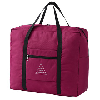 女男旅行包手提袋收纳袋子轻便行李包大容量衣服袋被子收纳袋短途 中 紫色