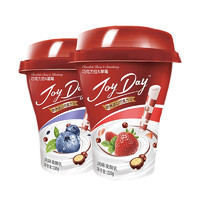 伊利JoyDay芯趣多巧克力豆酸奶草莓蓝莓风味发酵乳 巧克力豆+蓝莓220g 6杯