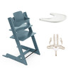 Stokke进口木质儿童餐椅TrippTrapp成长椅组合多功能学习椅踢踢椅TT椅 向日葵黃 峡湾蓝-预售20天