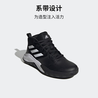adidas阿迪达斯官方OWNTHEGAME K WIDE男女小童大童团队款实战篮球鞋FV9451 一号黑/白 31(185mm)