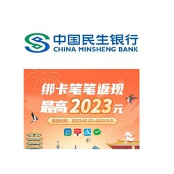 民生银行  2023笔笔消费返现