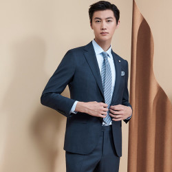 报喜鸟 2022秋季新款男士商务休闲羊毛西服上衣两粒扣单开叉西装男