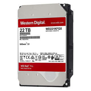 Western Digital 西部数据 红盘Pro系列 3.5英寸 企业级硬盘 22TB（7200rpm、512MB）WD221KFGX