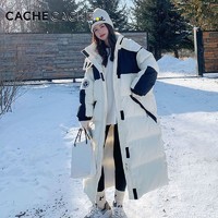 CACHE CACHE 冬季工装款棉衣女长款过膝潮牌羽绒棉服宽松大码外套