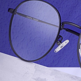 Coastal Vision 镜宴&essilor 依视路 CVO3216BK 金属眼镜框+钻晶A4系列 防蓝光镜片
