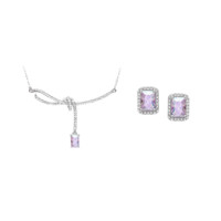 HEFANG Jewelry 何方珠宝 方糖系列 HFK09720 丝带925银项链+HFK095223 方形耳钉