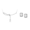 HEFANG Jewelry 何方珠宝 方糖系列 HFK09720 丝带925银项链 38.7cm+HFK095223 方形耳钉 白色 礼盒装
