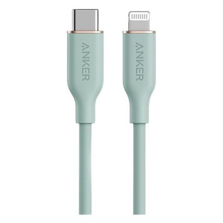 Anker 安克 A8663 MFi认证 Type-C转Lightning 3A 数据线 硅胶 1.8m 薄荷绿