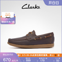 Clarks 其乐 男鞋冬季复古单鞋休闲舒适一脚蹬船鞋豆豆鞋男