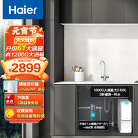 海尔（Haier）净水器家用净水机1200G大通量5年长效RO膜滤芯自清洗双出水厨下式套装HRO12H99+HP37