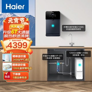 海尔（Haier）净水器家用净水机1200G大通量5年长效RO膜滤芯自清洗双出水厨下式套装HRO12H99+HP37+HGR2105B