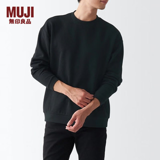 无印良品（MUJI）男式 双层编织 长袖T恤 ABC11A1A 黑色 M