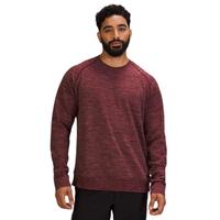 lululemon 露露乐蒙 Engineered Warmth 男子运动T恤 LM3CDES 热葡萄酒色/粉红灰褐色/黑色 XXS