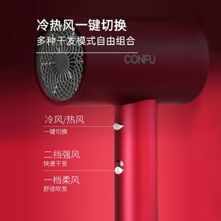 康夫（Kangfu） 电吹风机负离子护发 家用大功率 理发店发型师专用吹风筒KF-3143 女神红