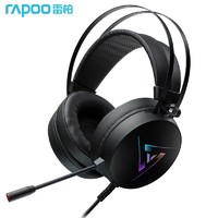 RAPOO 雷柏 VH350 游戏耳机头戴式 电竞有线耳机 USB虚拟7.1声道立体环绕 电脑耳麦降噪 RGB灯效 黑色