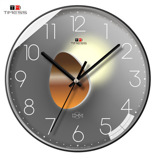 TIMESS 挂钟钟表客厅家用创意时钟简约时尚扫秒机芯石英钟表挂墙