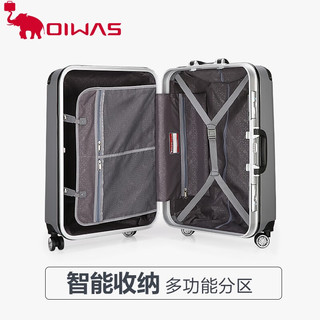 爱华仕（OIWAS）男士拉杆箱旅行箱女士商务行李箱大容量密码箱硬箱出游 铝框6220-紫色 20英寸