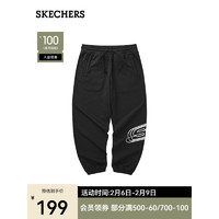 SKECHERS 斯凯奇 春季新款男子运动休闲针织休闲时尚百搭长裤 L322M080 碳黑/0018 165/70A/S