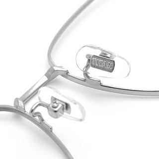 潮库 95133 黑银色纯钛眼镜框+1.61折射率 防蓝光镜片