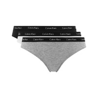 Calvin Klein 女士黑粉灰s码三角内裤3条套装 QP1800O