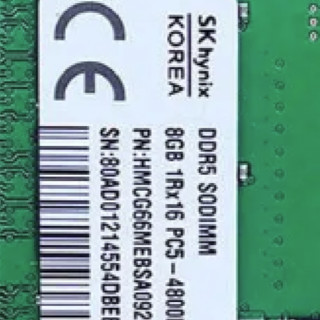 SK hynix 海力士 DDR5 4800MHz 笔记本内存 普条 绿色 8GB