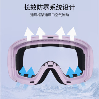 酷峰（kufun） 柱面滑雪镜球柱共用磁吸换片球面滑雪眼镜男女防雾KG363 棋盘格-白框紫片（柱面）