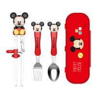 Disney 迪士尼 儿童筷子勺叉 3件套 米妮粉色