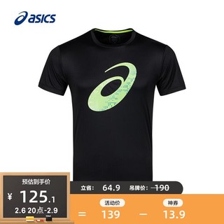 ASICS 亚瑟士 男士运动舒适T恤跑步短袖 2011C442-001 黑色 L