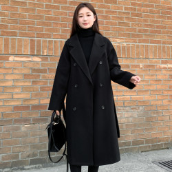 jeanswest真维斯毛呢外套女秋季新款宽松小个子呢子大衣女长款