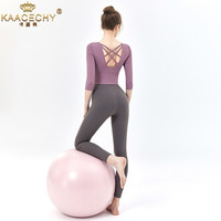 KAACECHY 卡姿希 瑜伽服套装女带胸垫高端新款春秋初学者健身速干衣服女瑜伽服女 藕荷紫+深灰束腿裤 S