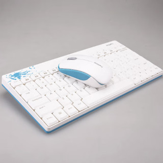 MOFii 摩天手 X210 无线键鼠套装 蓝白色