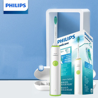飞利浦（PHILIPS）电动牙刷充电式成人声波震动电动牙刷 HX3216/31清新绿