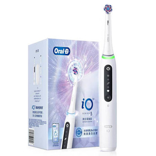 欧乐B电动牙刷成人 小圆头牙刷情侣礼物智能控压牙刷 微震科技非声波 iO5(白色)