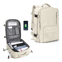 Landcase 电脑包女双肩背包旅行包女大容量双肩包电脑包多功能短途行李包