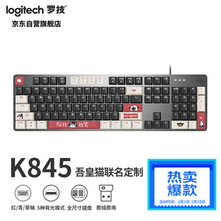 logitech 罗技 K845 吾皇万睡合作款 104键 有线机械键盘 黑色 ttc青轴 单光