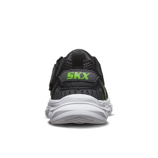 斯凯奇Skechers童鞋新款男女童鞋小童鞋魔术贴儿童运动鞋 黑色/炭灰色95024N 22