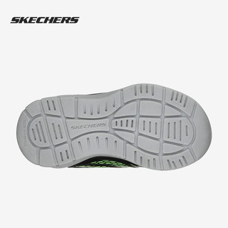 斯凯奇Skechers童鞋新款男女童鞋小童鞋魔术贴儿童运动鞋 蓝色/橘色407210N 22