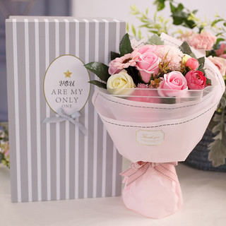 PLUS会员：Beginning 初朵 一生一世 玫瑰永生花 11朵粉色 礼盒装