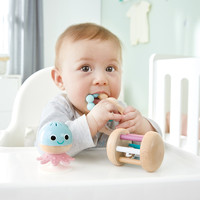 Hape 婴幼儿安抚摇铃三件套动物吸盘串珠牙胶宝宝小孩早教益智玩具
