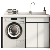 SHKL 心海伽蓝 流光星耀系列 WX814458 阳台洗衣机柜 绅士灰+岩石白 120cm 右盆款