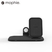 mophie 二合一无线充15w桌面立式支架充电器iPhone14pro max苹果7.5w快充 黑色