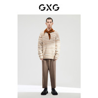 GXG 男装微阔版型双色慵懒针织衫潮流毛衣线衫22年冬季