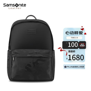 Samsonite 新秀丽 双肩包男 大容量背包商务16英寸电脑包黑色 NV2