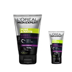 L'OREAL PARIS 巴黎欧莱雅 欧莱雅男士控油炭爽去黑头洁面膏清洁洗面奶洁面乳