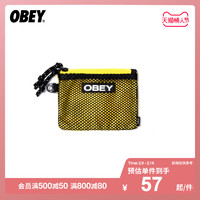 OBEY 胶质字母LOGO印花标签网面拼接拉链多色潮流钱包0010132D