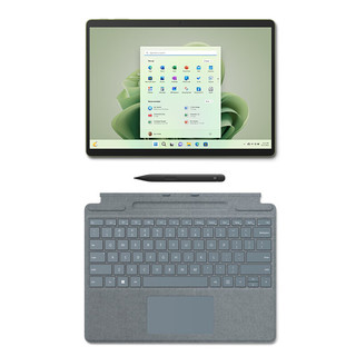 Microsoft 微软 Surface Pro 9 森野绿+冰晶蓝带触控笔键盘盖