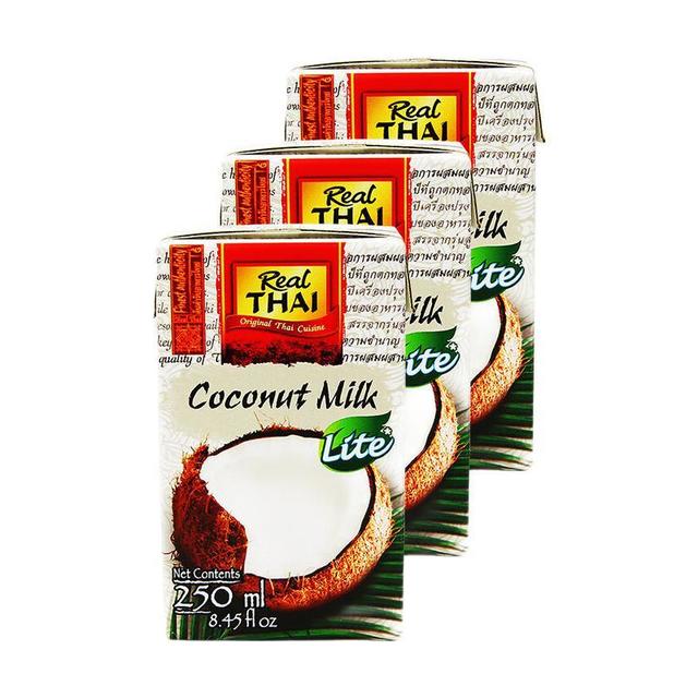 Real THAI 丽尔泰 淡椰浆组合3*250ml/盒 各式咖喱烘焙甜品西米露 泰国进口