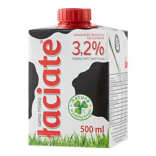 Laciate 波兰原装进口全脂牛奶0.5L*8整箱礼盒装 牧场草饲 高钙优质乳蛋白