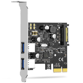 moge 魔羯 PCIEx1转USB3.0双口USB3.0扩展卡 MC2010 赠送短挡板 瑞萨(NEC)芯片