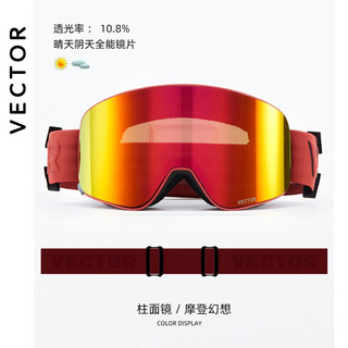 Vector 滑雪眼镜成人双层防雾镜片可卡近视雪地护目镜滑雪大pro范